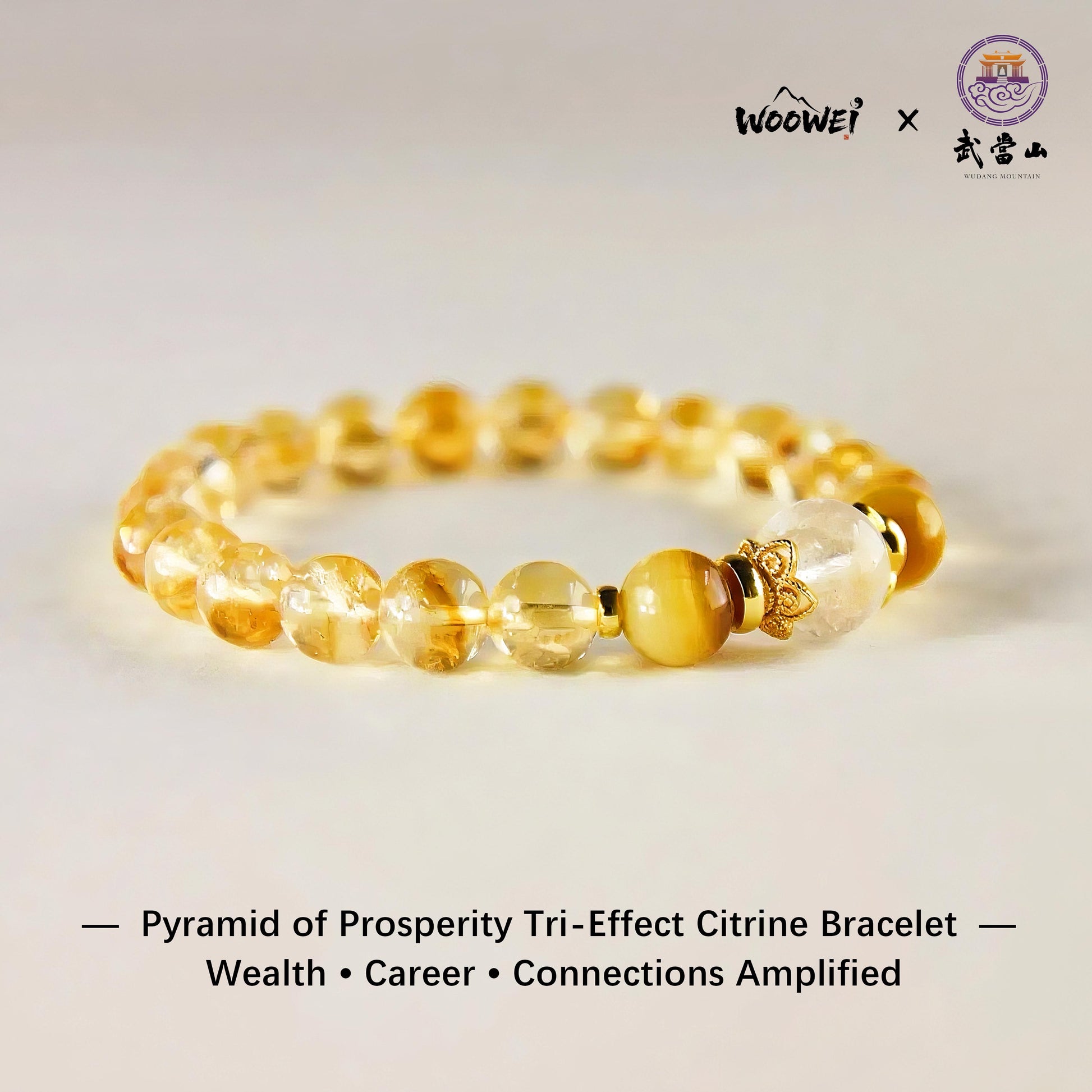 0032-Pyramid of Prosperity Tri-Effect Citrine Bracelet