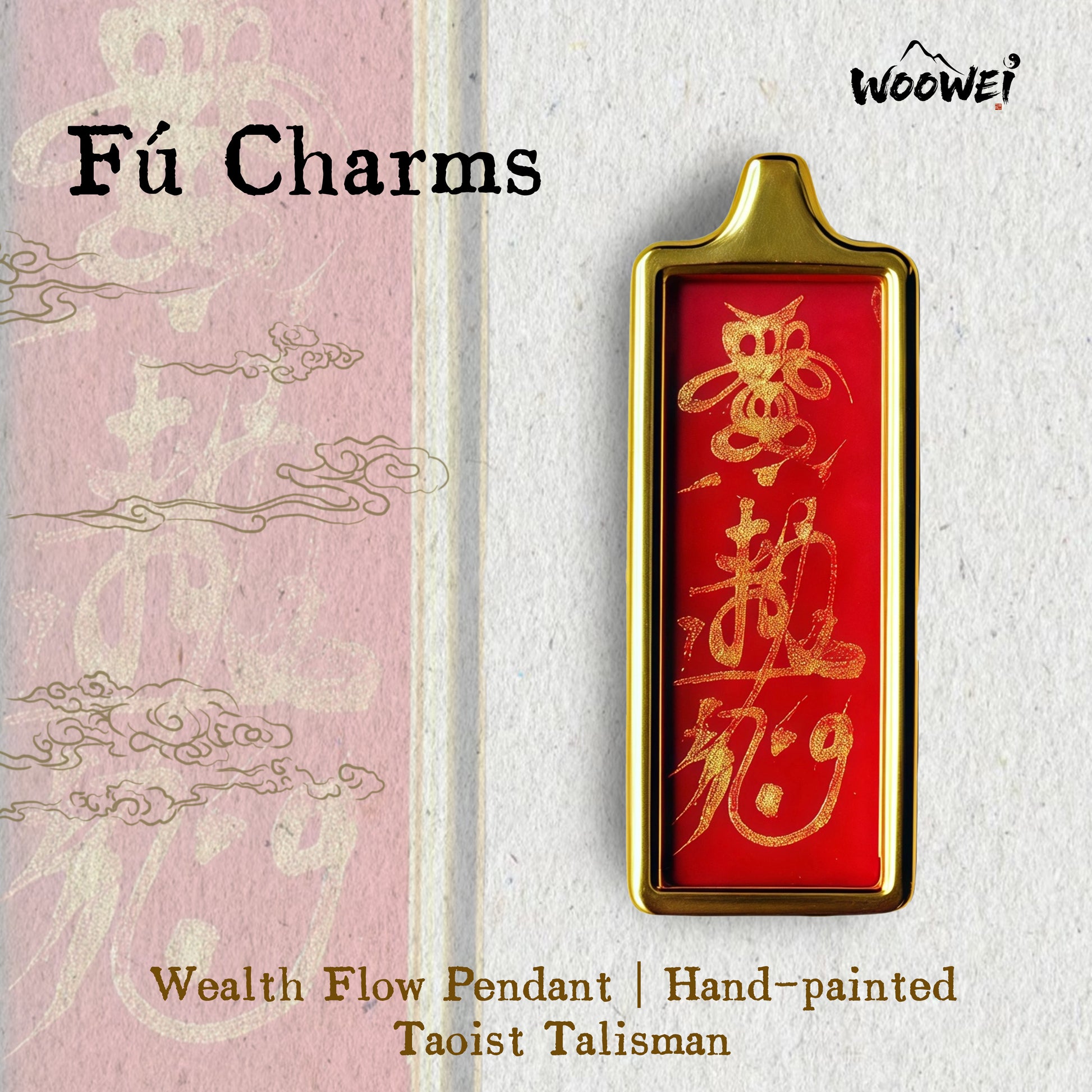 Wealth Flow Pendant | Hand-painted Taoist Talisman