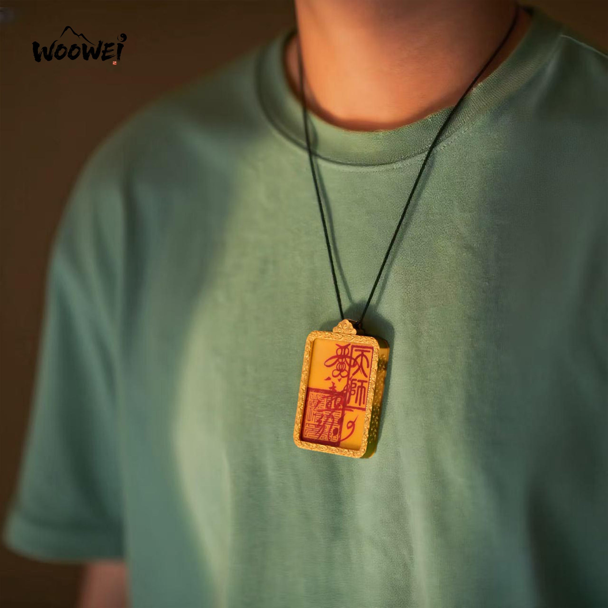 Wealth Flow Pendant | Hand-painted Taoist Talisman