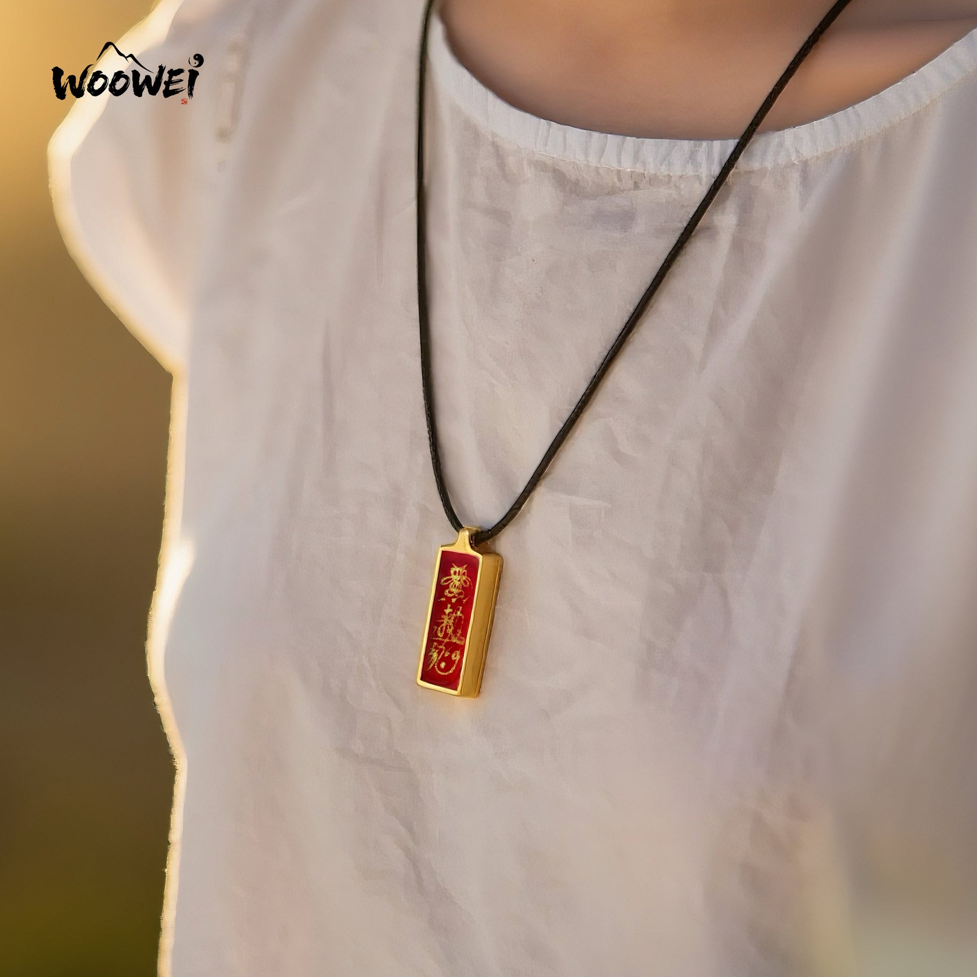 Wealth Flow Pendant | Hand-painted Taoist Talisman