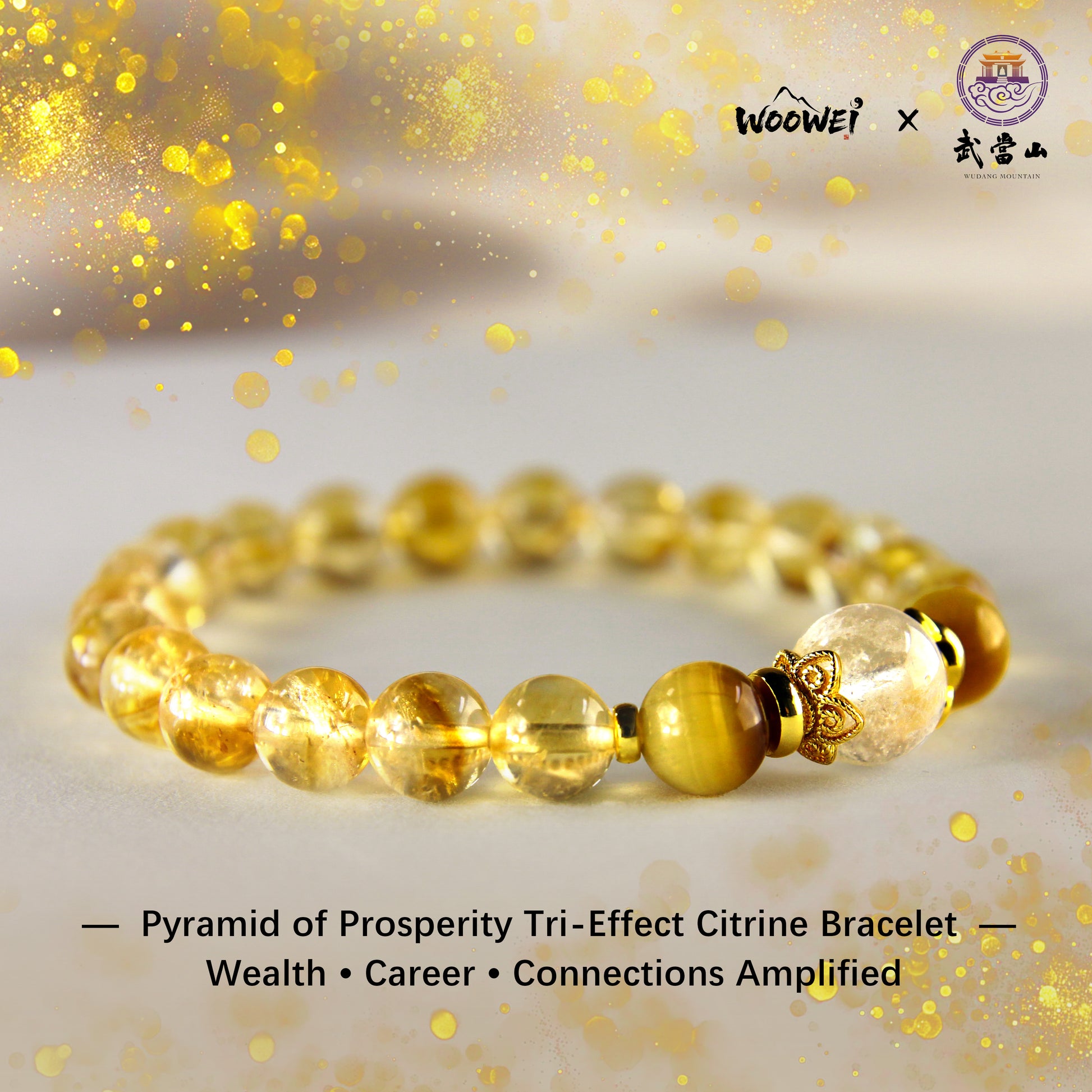 0032-Pyramid of Prosperity Tri-Effect Citrine Bracelet