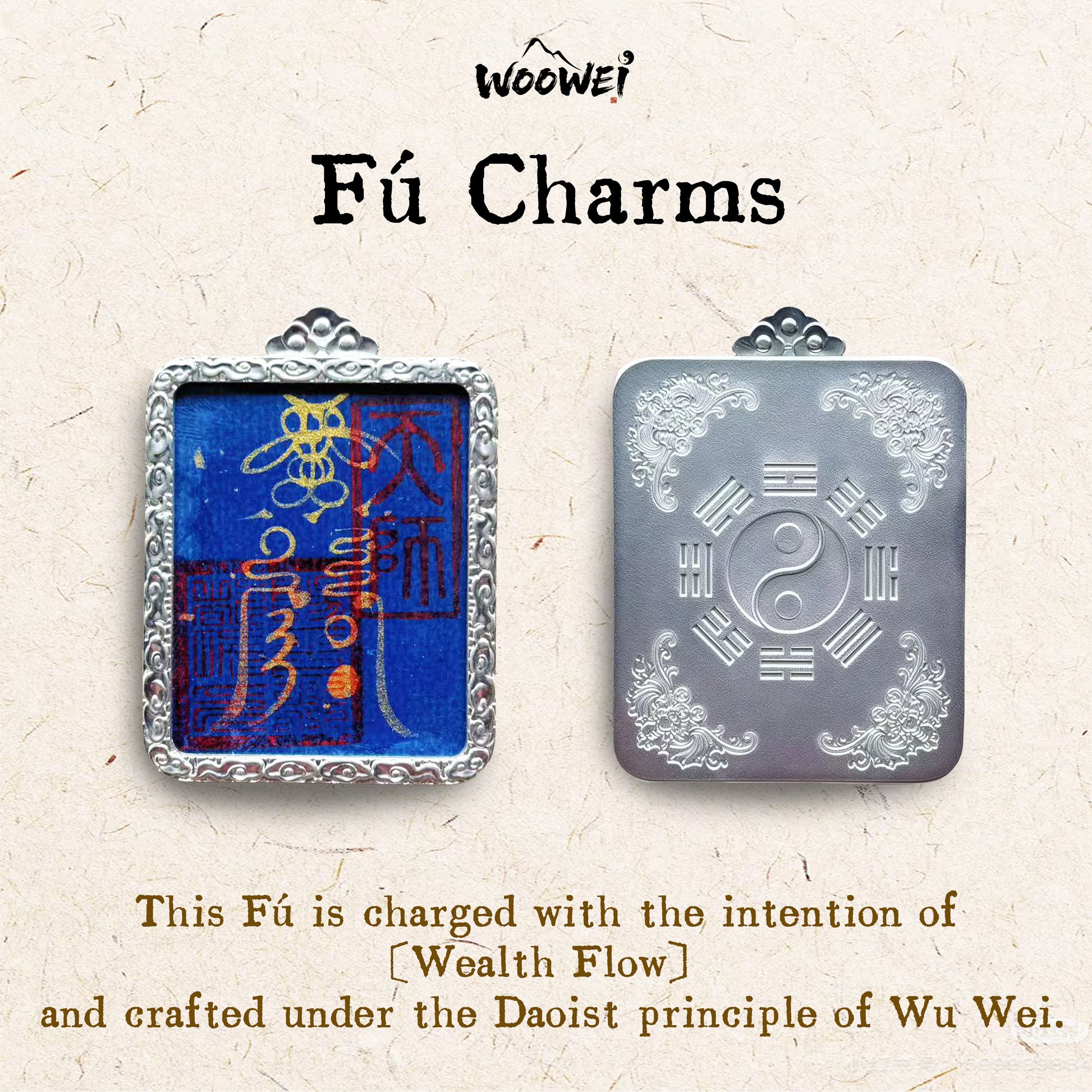 0015-Wealth Flow Pendant | Hand-painted Taoist Talisman