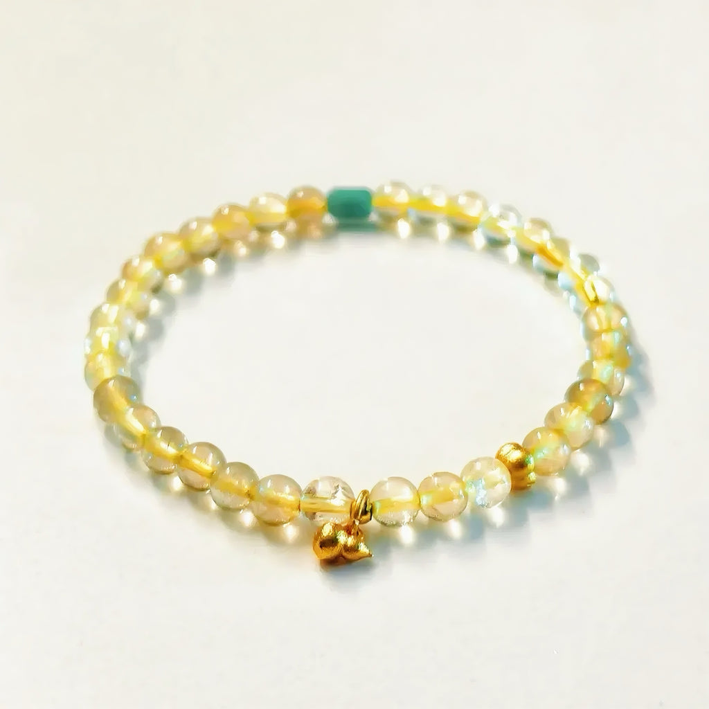 0041-Golden Fortune and Wealth Attraction Crystal Bracelet (Golden Hair Crystal)