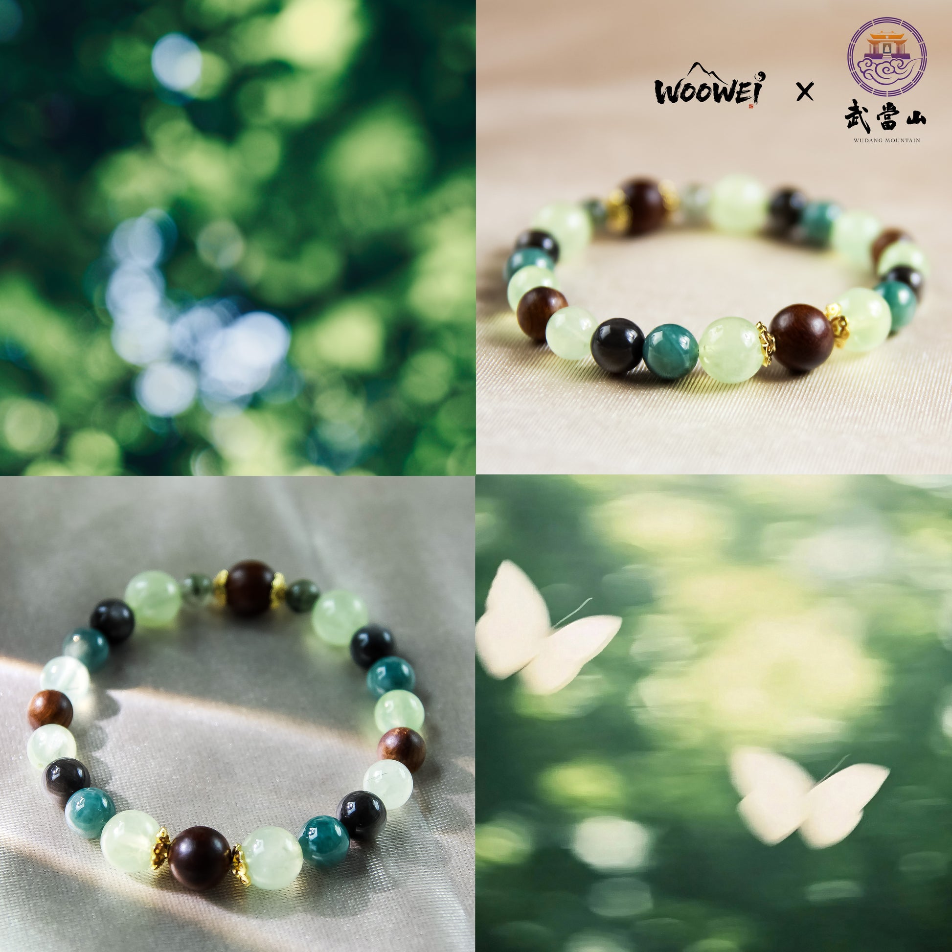 0027-Five-Element Wood Series Crystal Bracelet