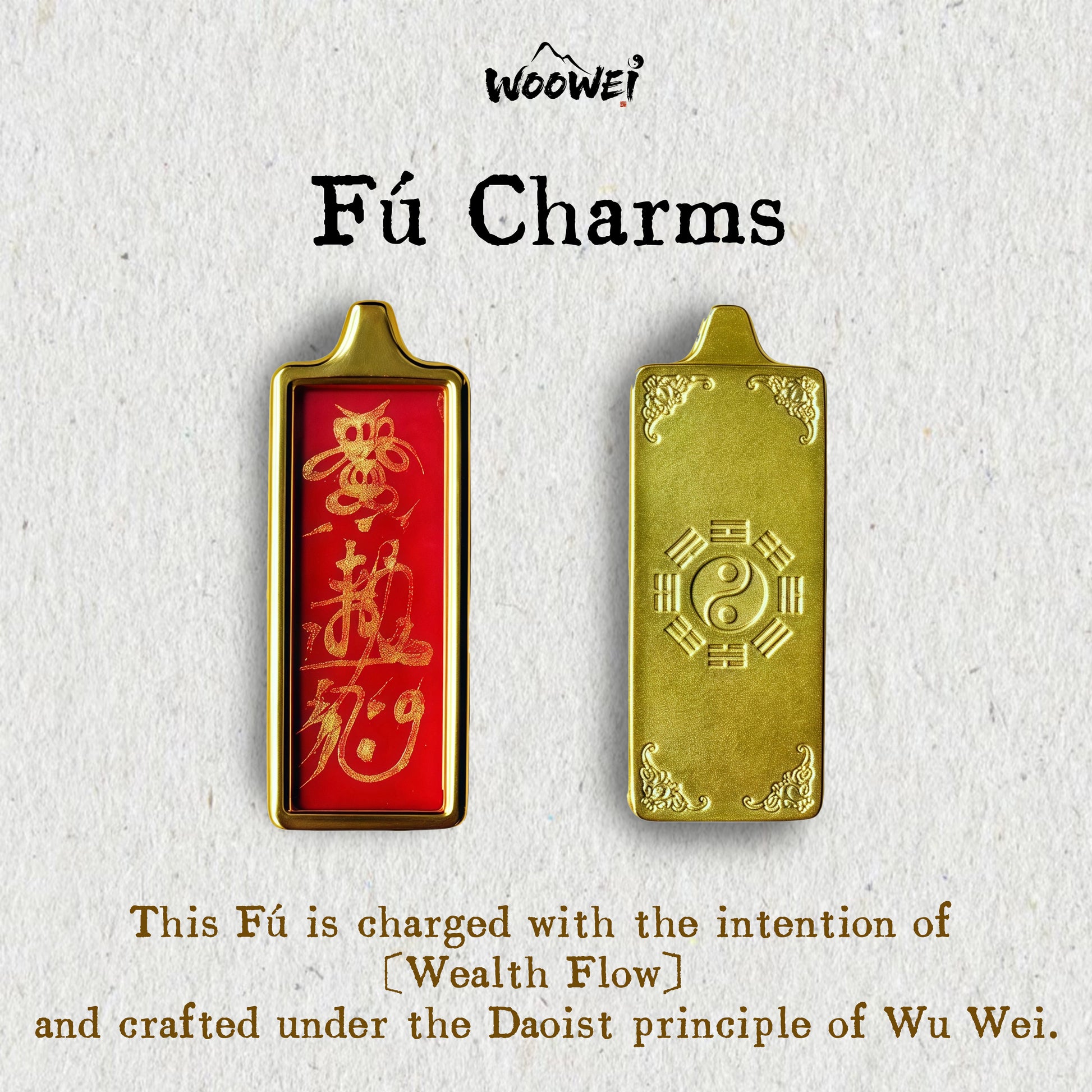 0015-Wealth Flow Pendant | Hand-painted Taoist Talisman