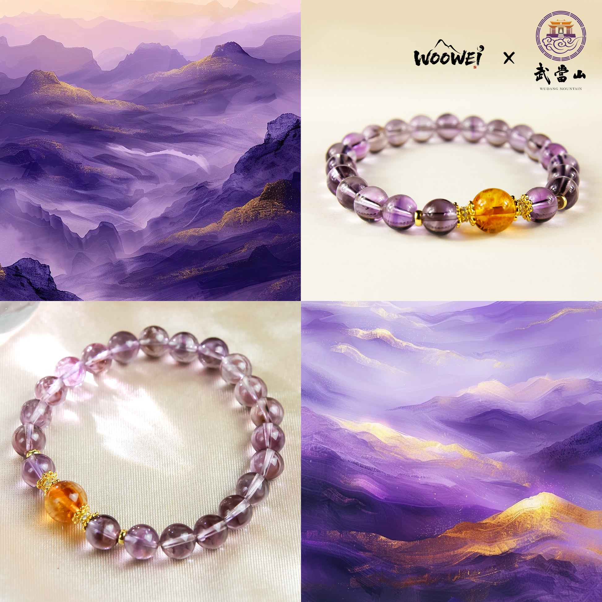 0030-Purple Zenith & Stellar Cosmos Amethyst Bracelet