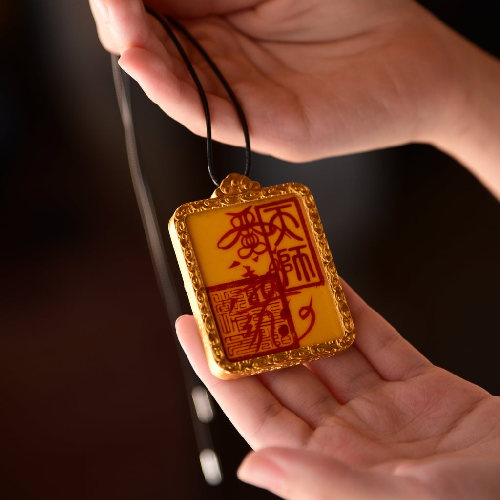 Wealth Flow Pendant | Hand-painted Taoist Talisman