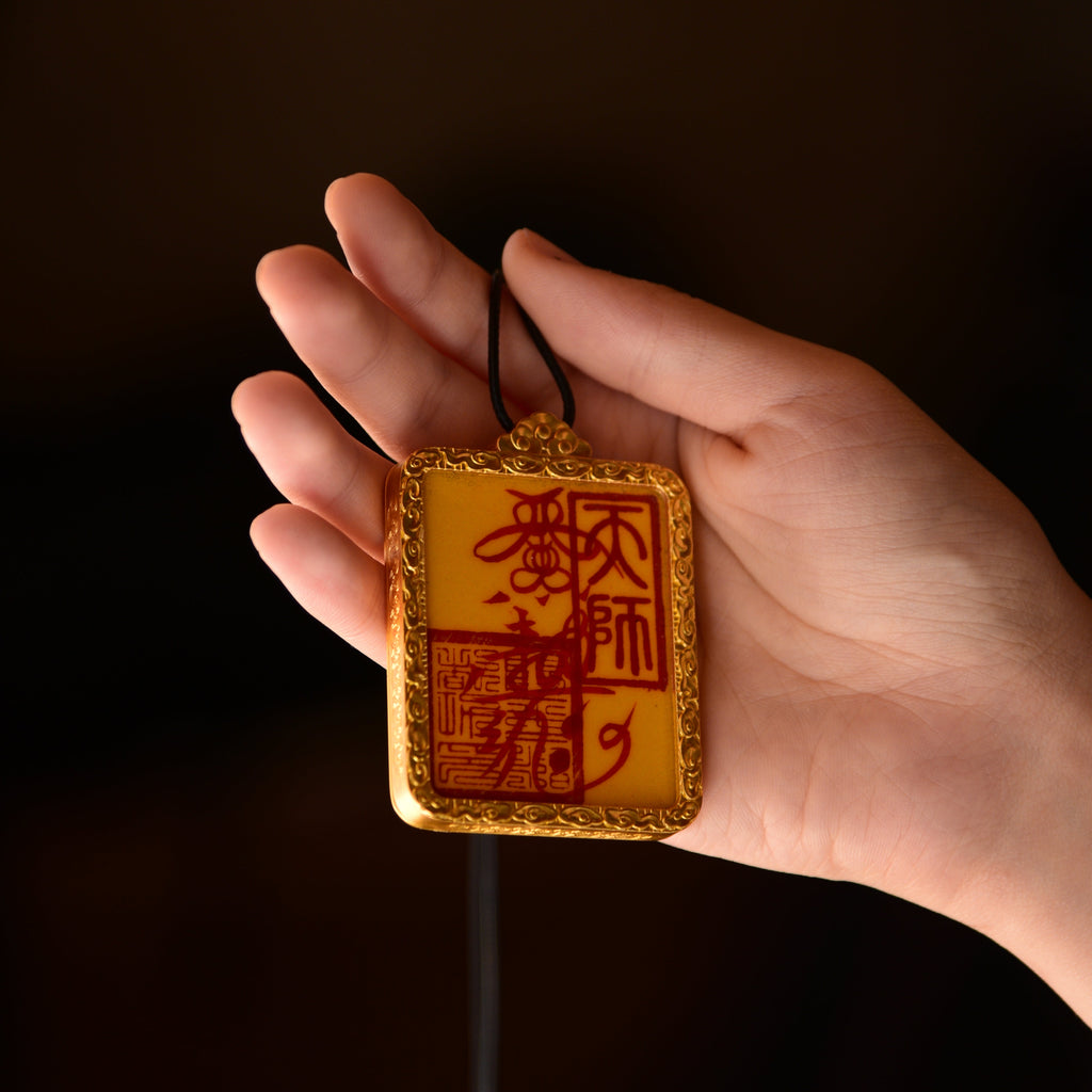 Wealth Flow Pendant | Hand-painted Taoist Talisman