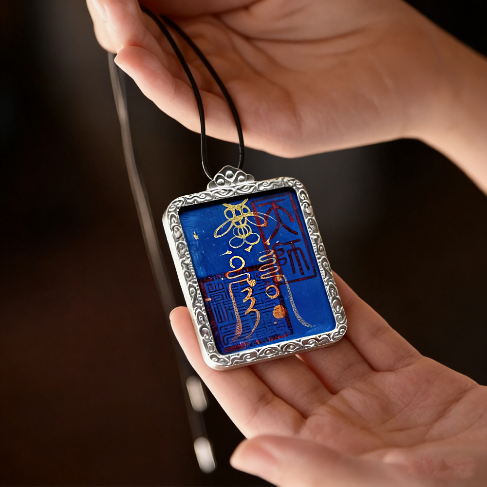 Wealth Flow Pendant | Hand-painted Taoist Talisman