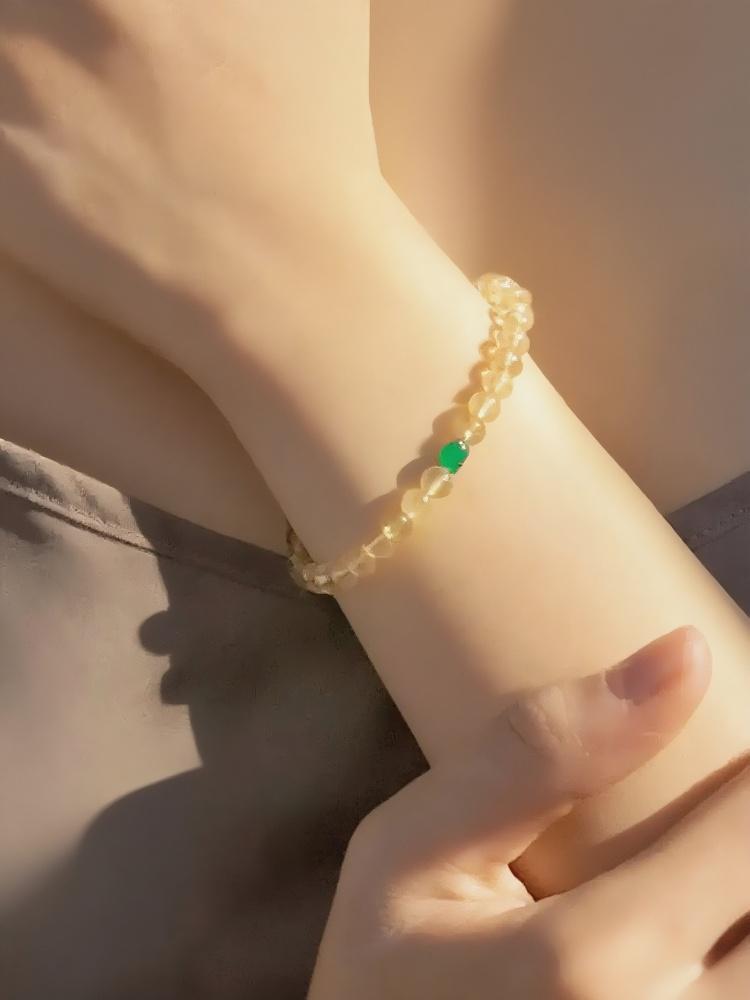 0041-Golden Fortune and Wealth Attraction Crystal Bracelet (Golden Hair Crystal)