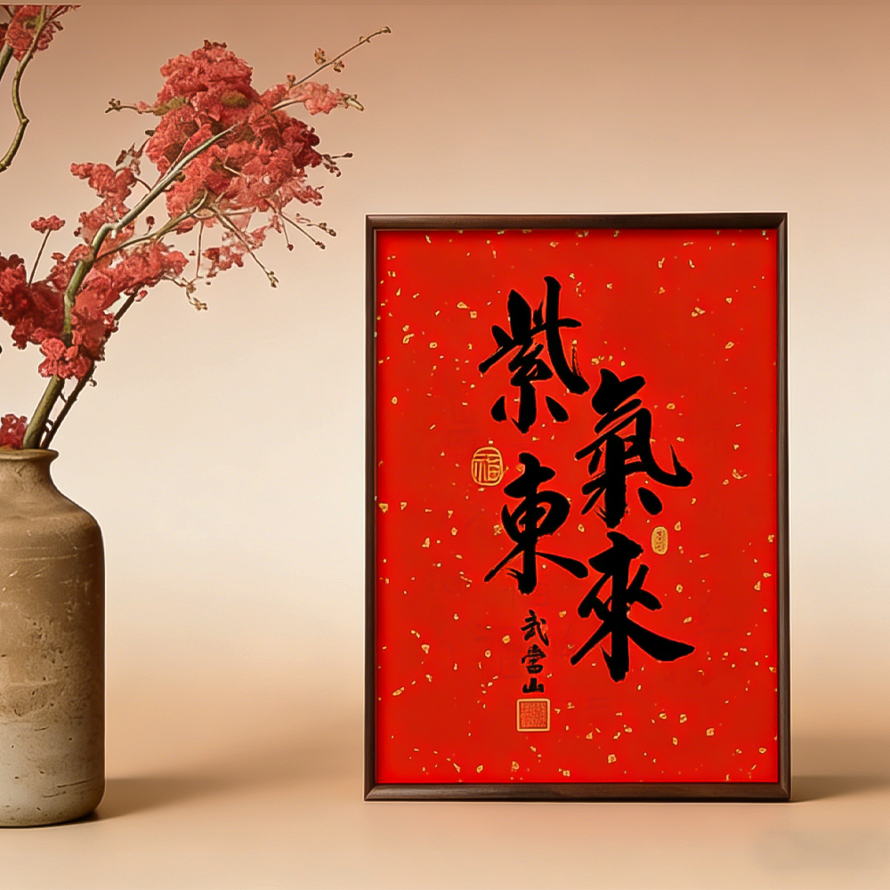 Wudang Mountain "Purple Energy Arises" Calligraphy Wall Calendar