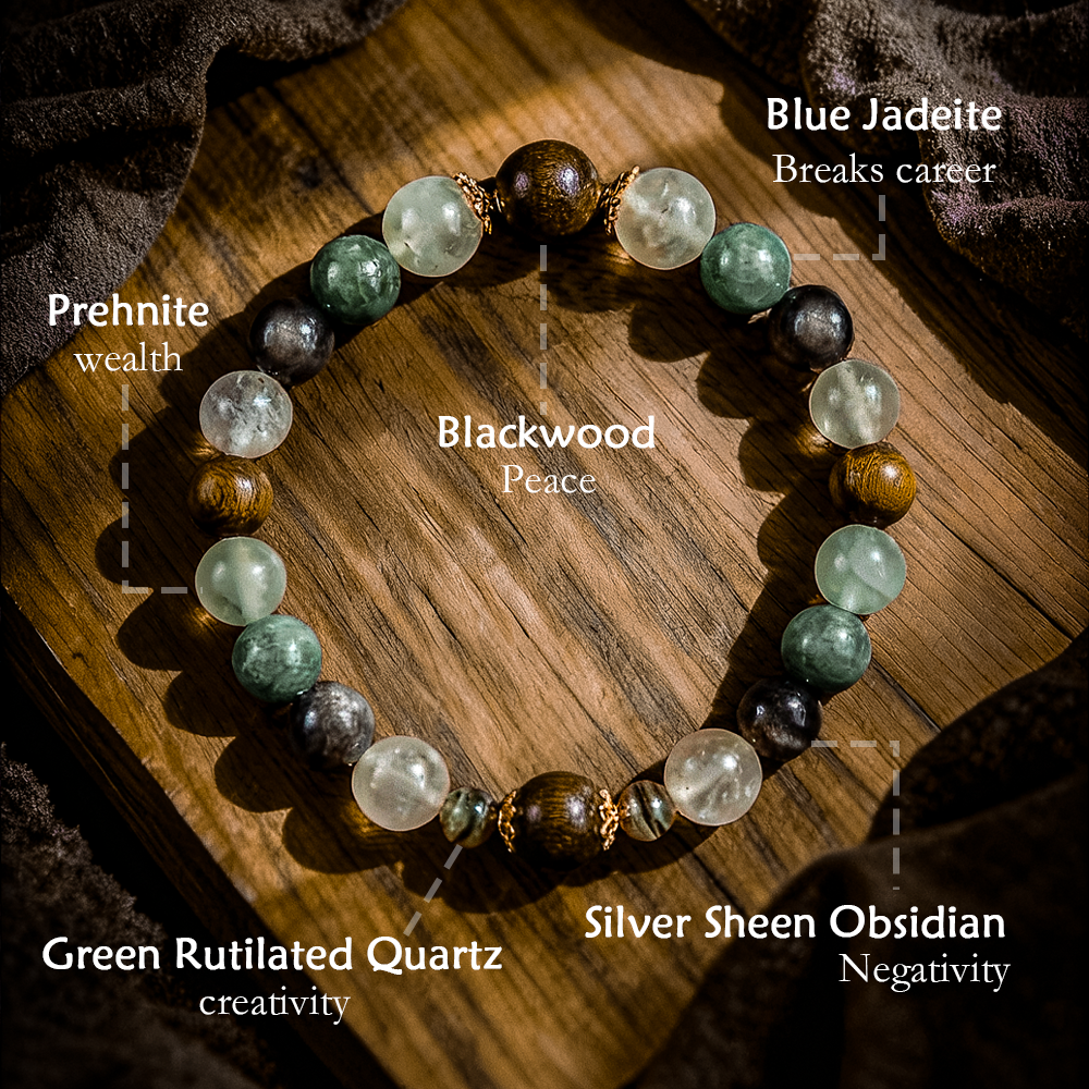 Wood-Energy Crystal Bracelet Wudang Mountain
